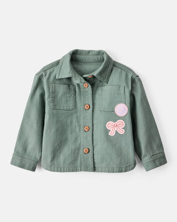 Bébé fille - Blouson utilitaire à manches longues en coton patchwork – Vert, 