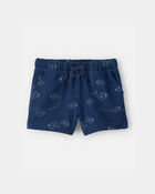 Baby Boy Fish French Terry Shorts - Blue, image 1 of 4 slides