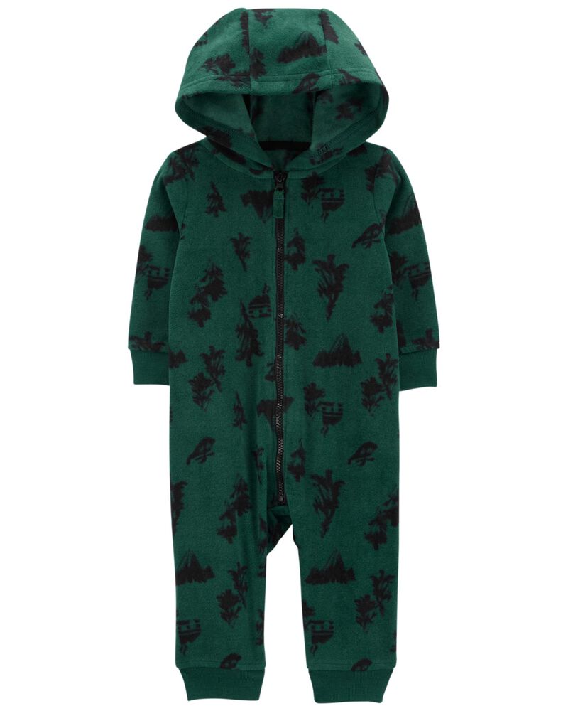 Hooded Fleece Jumpsuit, image 1 of 3 slides