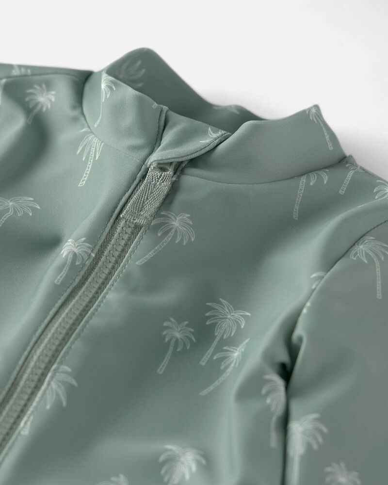 Baby Boy Recycled Long-Sleeve Romper in Palm Tree Print, image 3 of 5 slides