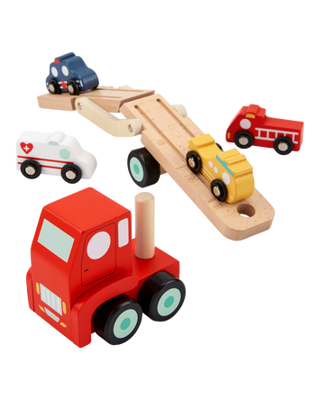 Toddler Wooden Rescue Car Carrier, 
