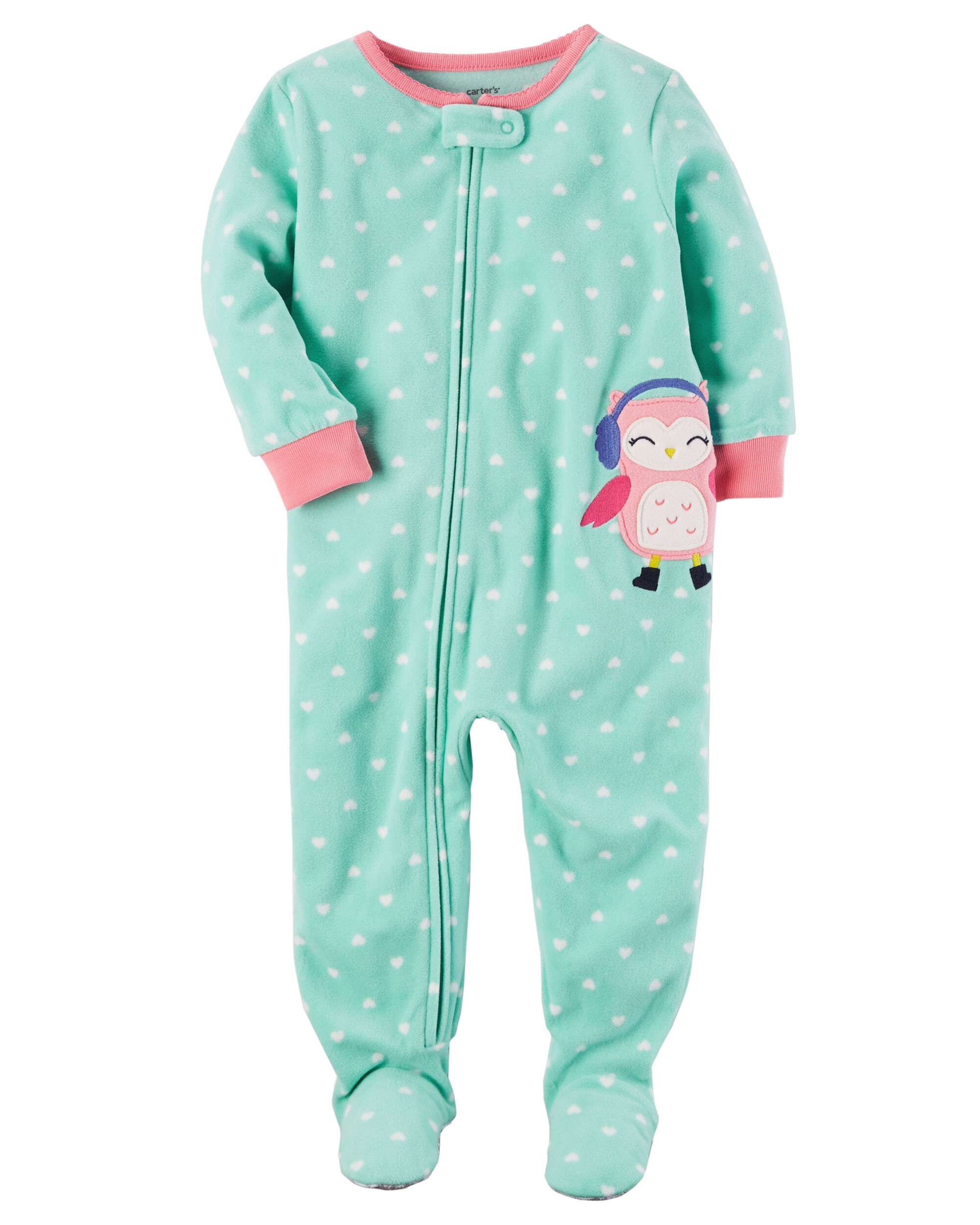 carters one piece fleece pajamas