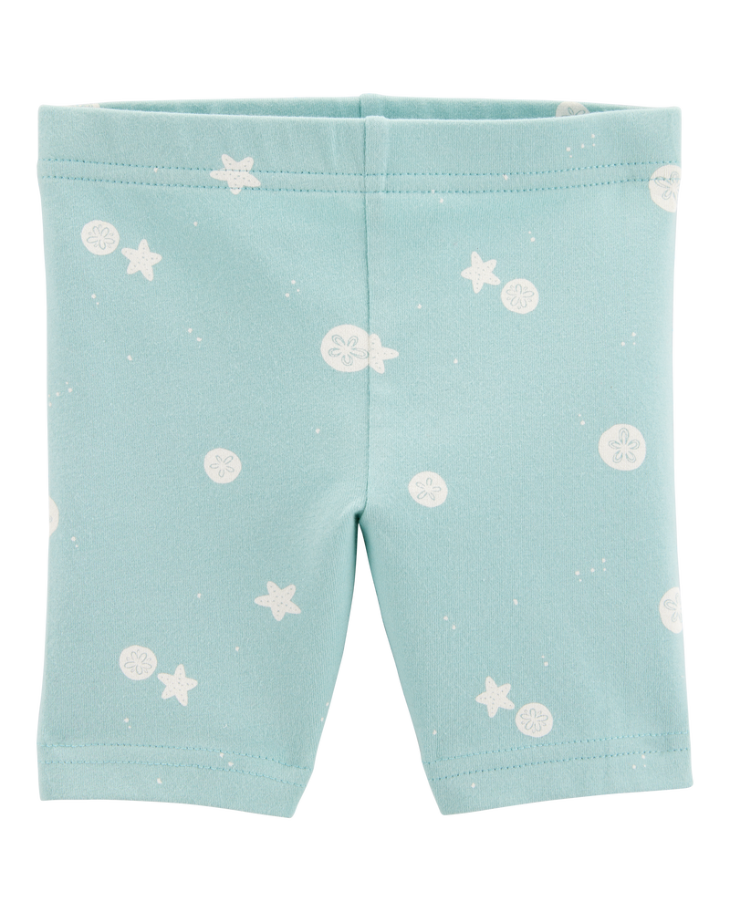 Toddler Girl Sea Print Bike Shorts, image 1 of 6 slides