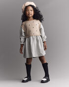 Tout-petit fille - B&eacute;ret &agrave; imprim&eacute; de visage - Havane, image 5 sur 7 diapositives