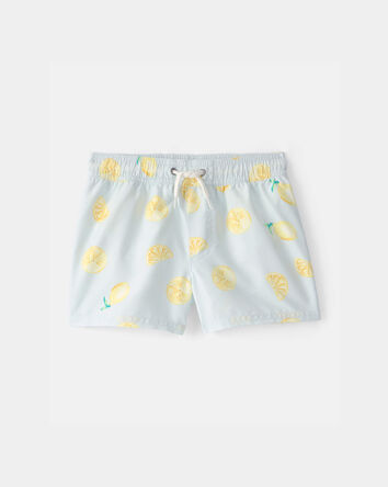 Toddler Boy Lemon Swim Trunks - Blue, 