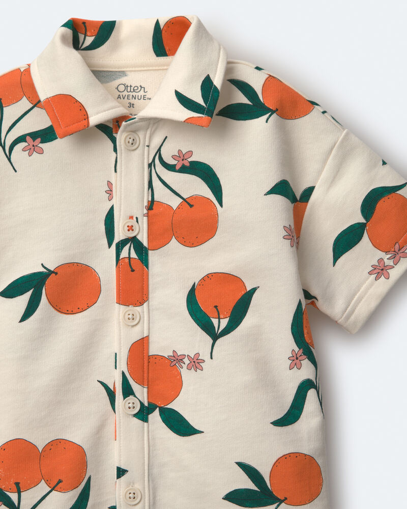Tout-petit gar&ccedil;on - Chemise boutonn&eacute;e &agrave; manches courtes, motif Verger de cl&eacute;mentines - Cr&egrave;me, image 6 sur 6 diapositives
