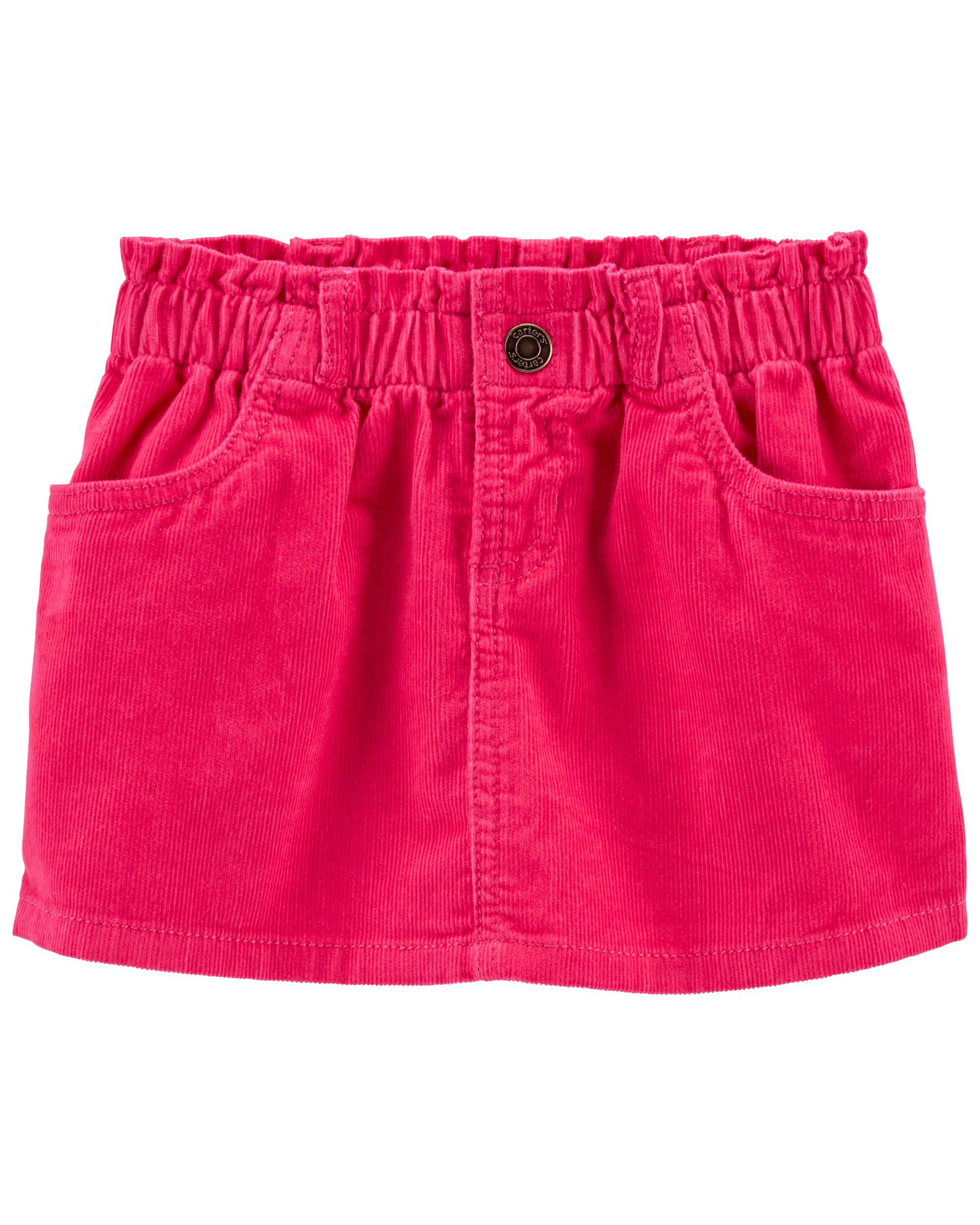 Corduroy skirt pink sale