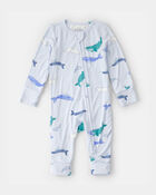 B&eacute;b&eacute; - Grenouill&egrave;re ajust&eacute;e &agrave; fermeture &agrave; glissi&egrave;re &agrave; deux sens PurelySoft, baleine - Bleu, image 1 sur 7 diapositives