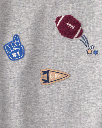 B&eacute;b&eacute; gar&ccedil;on - Ensemble 2 pi&egrave;ces cache-couche manches longues et pantalon de style universitaire - Gris, 