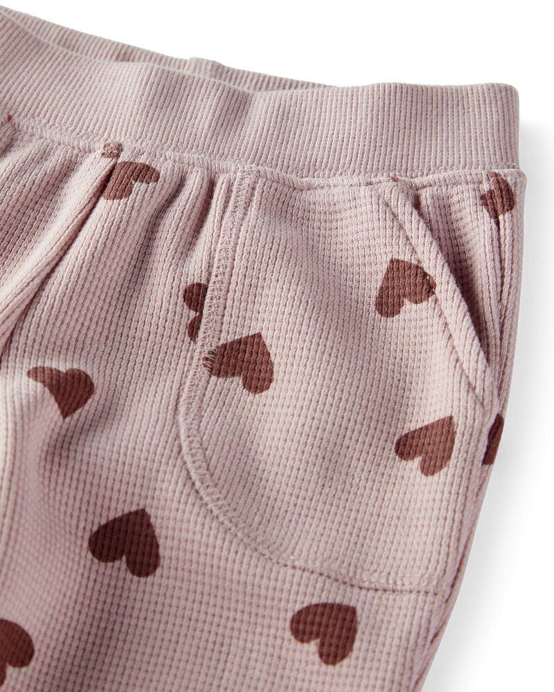 Baby Girl Waffle Knit Top & Pant Set Made with Organic Cotton, image 3 of 5 slides