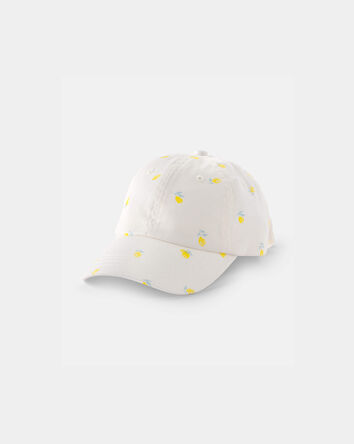 Toddler Girl Lemon Baseball Hat - White, 