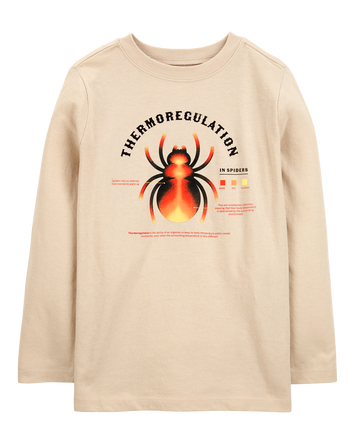 Kid Spider Cotton Blend Long-Sleeve Tee - Khaki, 