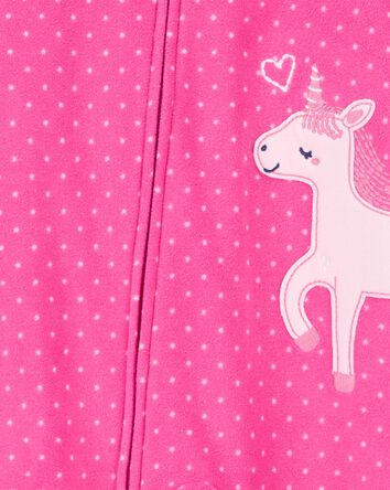 Toddler 1-Piece Unicorn Fleece Footless Pyjamas, 