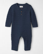 Baby Organic Cotton Sweater Knit Jumpsuit, image 1 of 5 slides