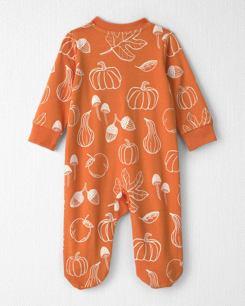 B&eacute;b&eacute; - Grenouill&egrave;re en coton biologique &agrave; motif Courges d&rsquo;automne, image 2 sur 4 diapositives
