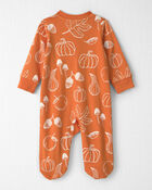 B&eacute;b&eacute; - Grenouill&egrave;re en coton biologique &agrave; motif Courges d&rsquo;automne, image 2 sur 4 diapositives