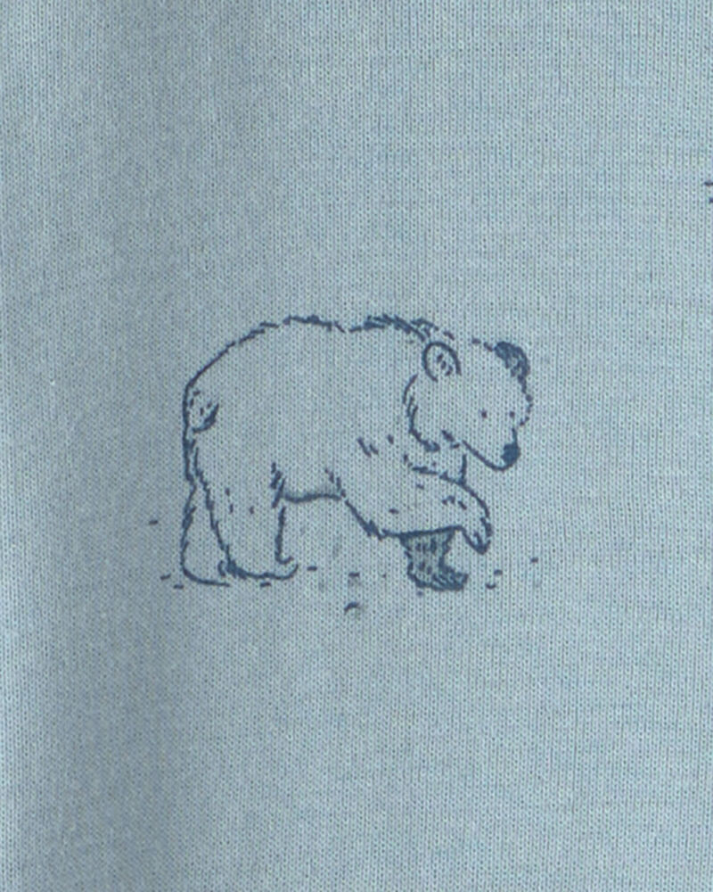 Baby Organic Cotton Sleeper in Blue Bears, image 4 of 5 slides