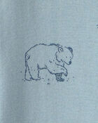 Baby Organic Cotton Sleeper in Blue Bears, image 4 of 5 slides