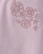 Girls Floral Embroidered Cropped Wide-Leg Pants - Purple, image 3 of 4 slides