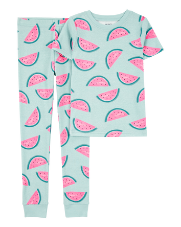 Girls 2-Piece Watermelon 100% Snug Fit Cotton Pyjamas, 