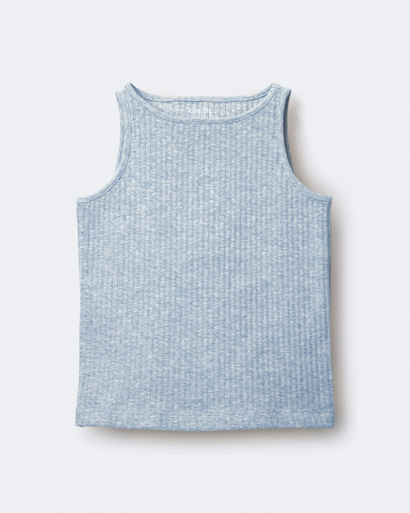 Toddler Girl Ribbed Playtime Tank - Heather Grey, image 2 of 5 slides