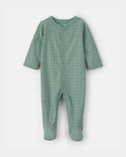 Baby Boy Dinosaur 100% Cotton Sleeper - Green, image 1 of 3 slides