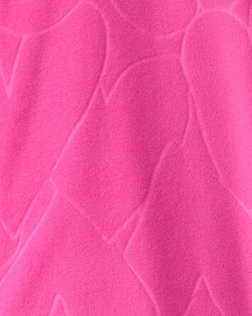 Girls Heart Fleece Long-Sleeve Loose Fit 1-Piece Pyjamas - Pink, 