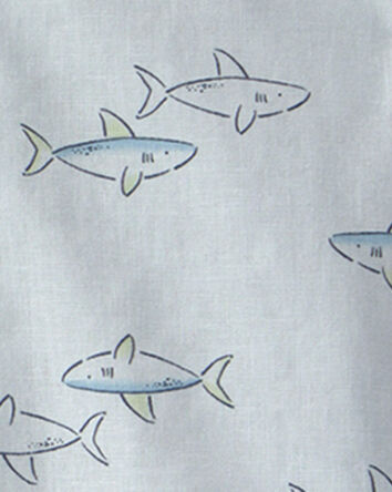 B&eacute;b&eacute; gar&ccedil;on - Ensemble 3 pi&egrave;ces haut et short &agrave; requin - Bleu, 