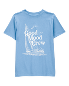 Kid Good Mood Crew Graphic Tee - Blue, image 1 of 3 slides