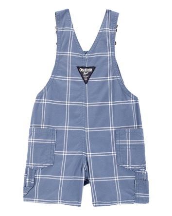 Baby Plaid Shortalls - Blue, 