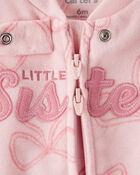 Baby Girl Bow Print Loose Fit Long-Sleeve Sleeper - Pink, image 3 of 4 slides