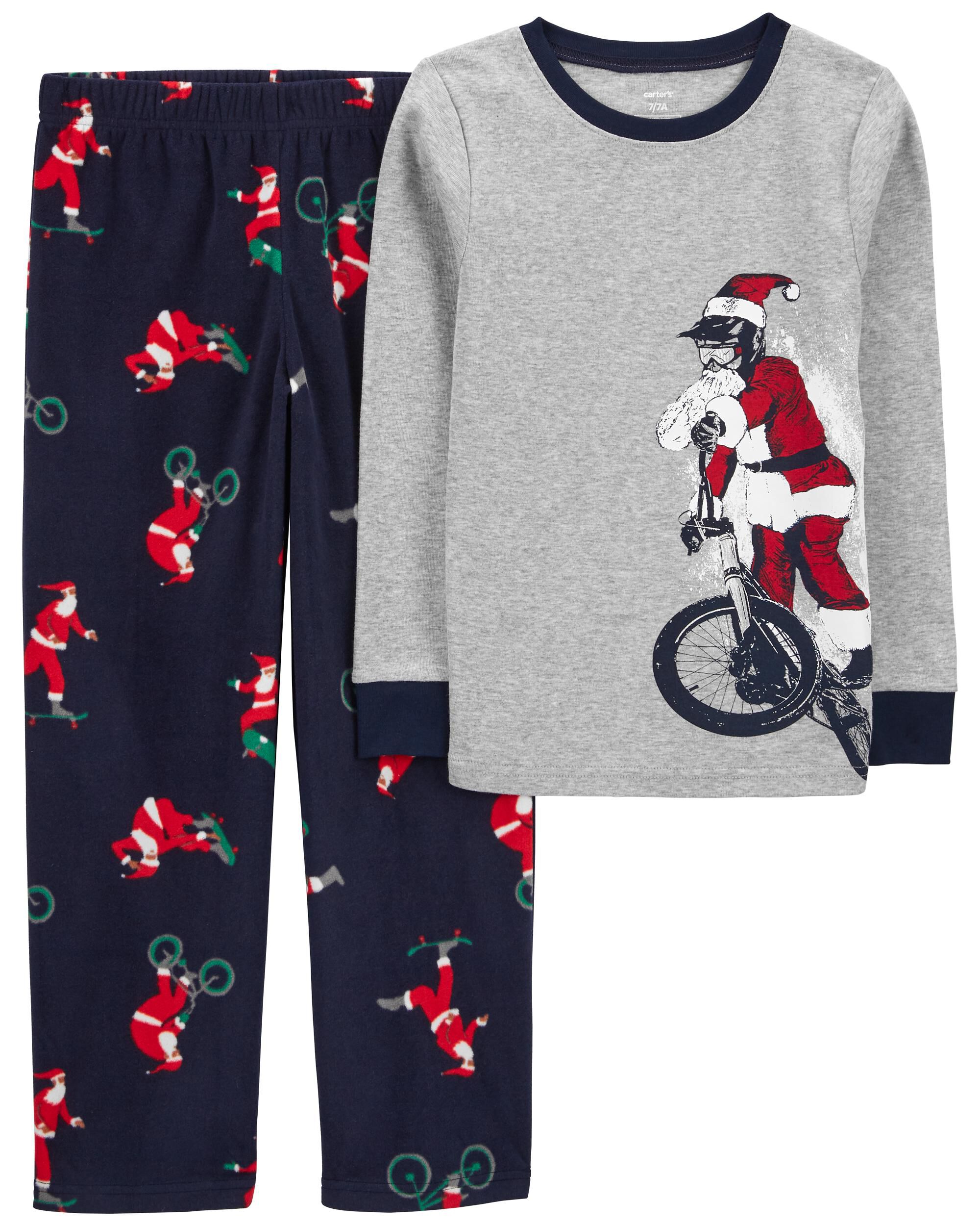 Navy 2 Piece Santa Fleece Pyjama Set Carter s Oshkosh Canada