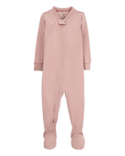 Toddler Girl 1-Piece Striped PurelySoft Footie Pyjamas, image 1 of 4 slides