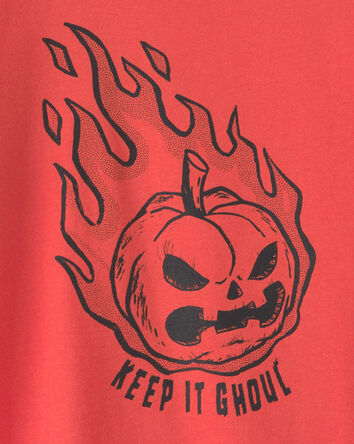 Boys 'Keep It Ghoul' Pumpkin Halloween Long-Sleeve Graphic Tee - Orange, 