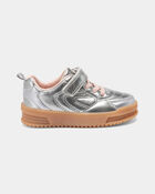 Toddler Girl Athletic Sneakers - Silver/Brown, image 2 of 6 slides