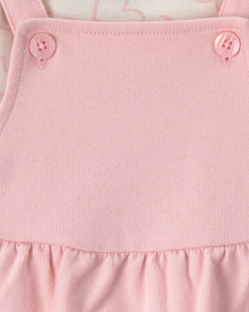 B&eacute;b&eacute; fille - Ensemble 3 pi&egrave;ces haut manches longues &agrave; c&oelig;urs et robe en jersey bouclette de la Saint-Valentin &ndash; Rouge/Cr&egrave;me, image 4 sur 5 diapositives