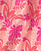 Girls Tropical Floral Gauze Shorts - Pink, image 3 of 4 slides