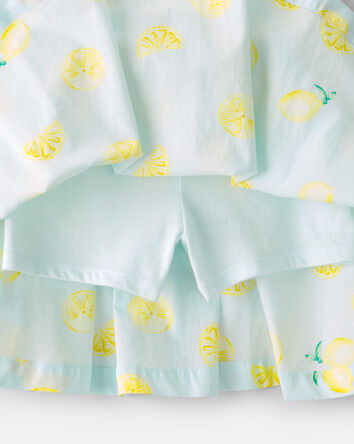 Filles - Jupe-short, citron - Bleu, 