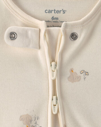 B&eacute;b&eacute; fille - Grenouill&egrave;re &agrave; motif cygne - Cr&egrave;me, 