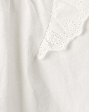 Toddler Girl Eyelet-Sleeve Top - Ivory, 