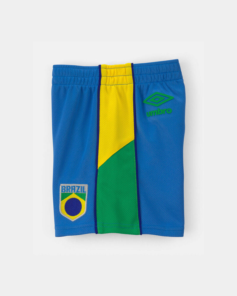 Toddler Umbro Brazil Mesh Soccer Shorts - Blue/Yellow/Green, image 5 of 8 slides