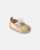 Baby Girl Metallic Bow Flats - Gold, image 1 of 6 slides