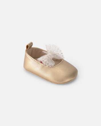 Baby Girl Metallic Bow Flats - Gold, 