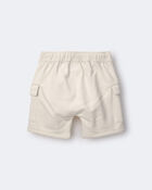 Toddler Boy Cargo Short with Pockets - Cream, image 6 of 7 slides