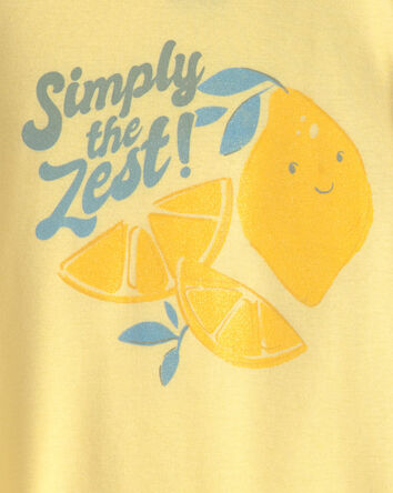 Toddler Girl Lemon 100% Cotton Snug Fit 4-Piece Pyjama Set - Blue/Yellow, 