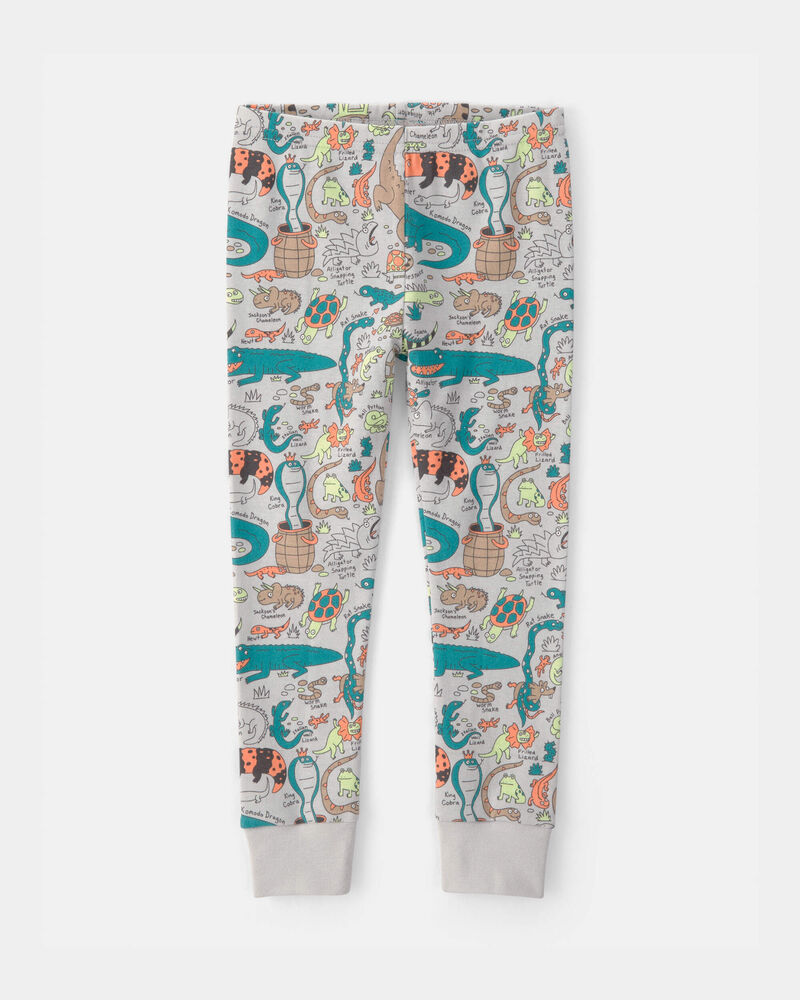 Baby Boy Alligator 100% Cotton Snug Fit 2-Piece Pyjama Set - Grey, image 3 of 5 slides