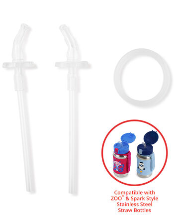 Boys ZOO&reg; Stainless Steel Straw Bottle Extra Straws - 2-Pack, 