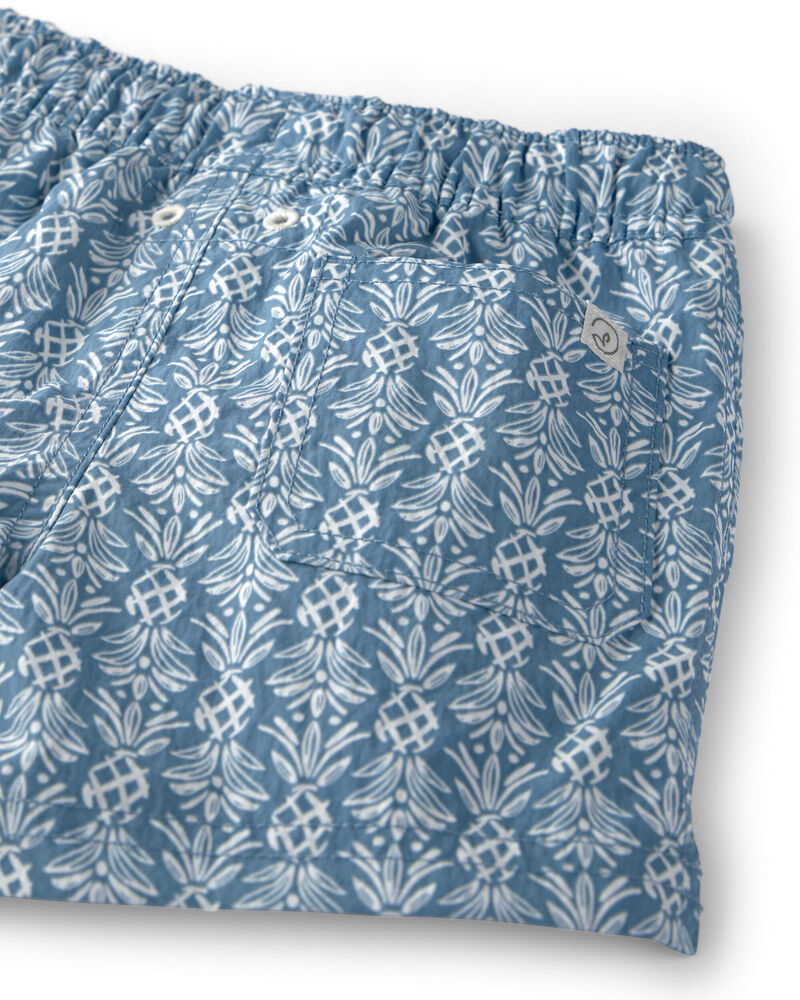 Toddler Boy Recycled Swim Trunks in Bloom Lagoon Print, image 3 of 5 slides