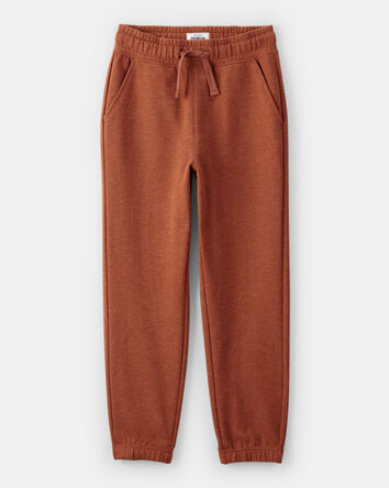 Boys Cotton Joggers - Brown, 