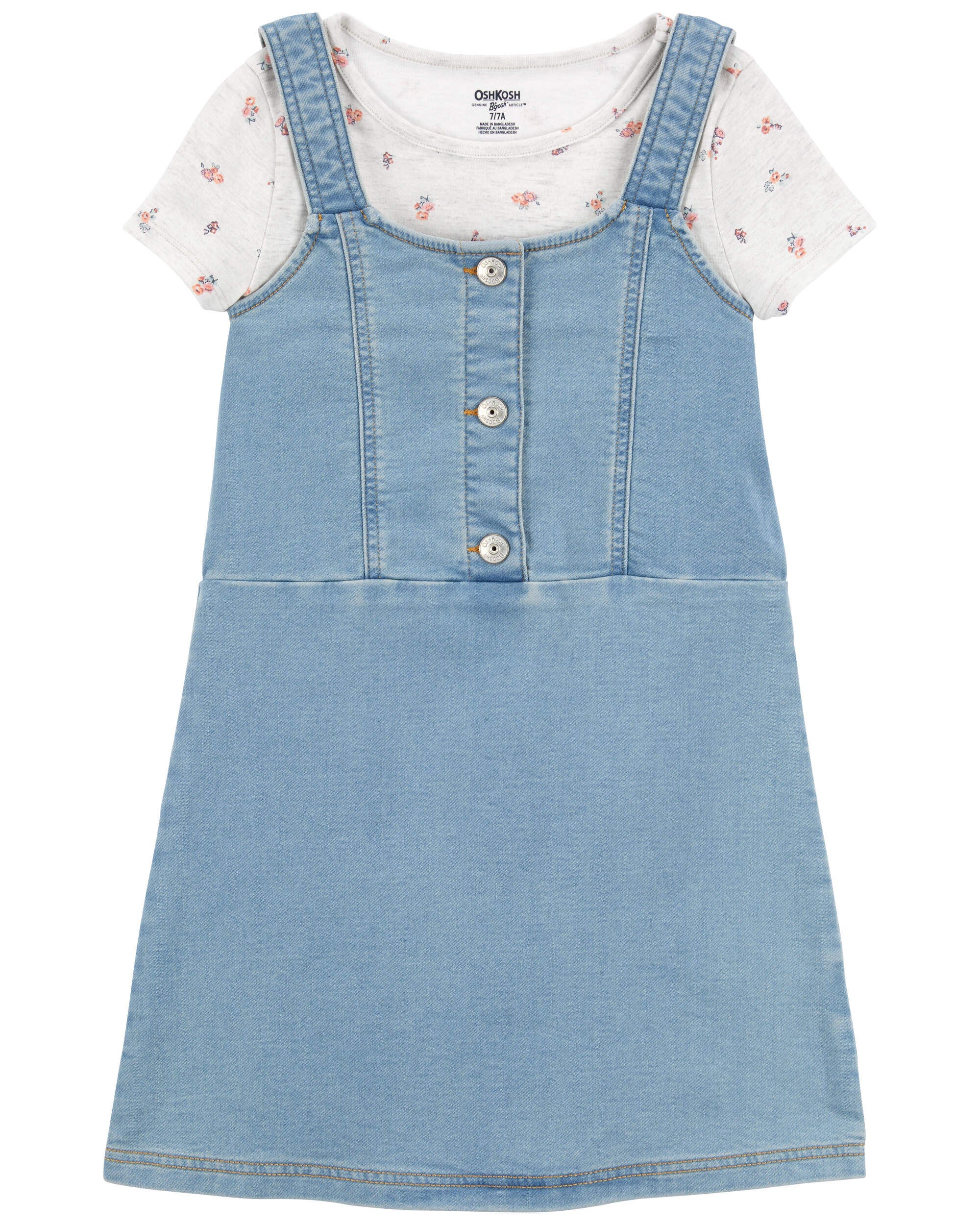 Kids Girls Kid 2 Piece Denim Dress Set 12 OshKosh Bgosh